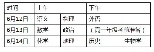 2022年湖南省高中學(xué)考考試時間、科目安排表