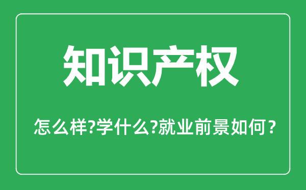 知識產(chǎn)權(quán)專業(yè)怎么樣,知識產(chǎn)權(quán)專業(yè)主要學什么,就業(yè)前景怎么樣