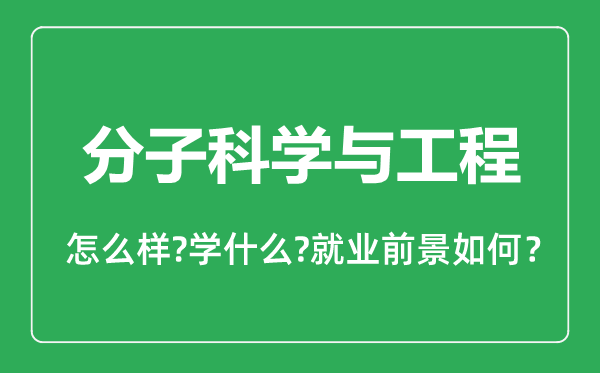 分子科學與工程專業(yè)怎么樣,分子科學與工程專業(yè)就業(yè)方向及前景分析