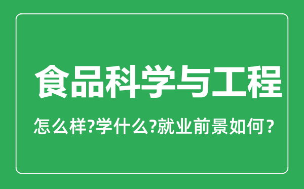 食品科學(xué)與工程專業(yè)怎么樣,食品科學(xué)與工程專業(yè)就業(yè)方向及前景分析