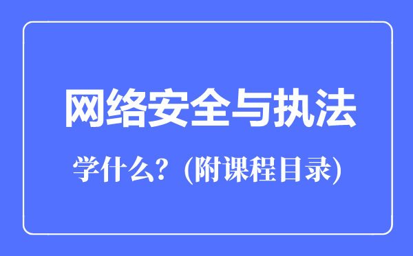 網(wǎng)絡(luò)安全與執(zhí)法專業(yè)主要學(xué)什么(附課程目錄)