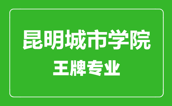 昆明城市學(xué)院王牌專業(yè)有哪些,昆明城市學(xué)院最好的專業(yè)是什么