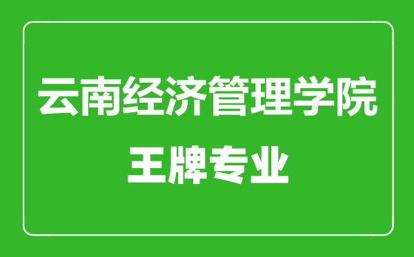 云南經(jīng)濟管理學院王牌專業(yè)有哪些,云南經(jīng)濟管理學院最好的專業(yè)是什么