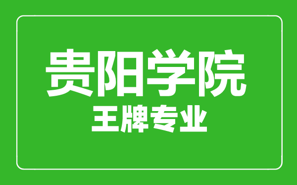 貴陽(yáng)學(xué)院王牌專業(yè)有哪些,貴陽(yáng)學(xué)院最好的專業(yè)是什么