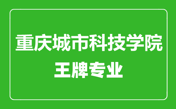 重慶城市科技學(xué)院王牌專業(yè)有哪些,重慶城市科技學(xué)院最好的專業(yè)是什么