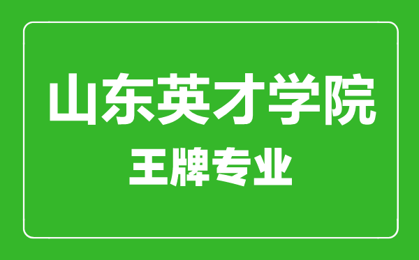 山東英才學院王牌專業(yè)有哪些,山東英才學院最好的專業(yè)是什么