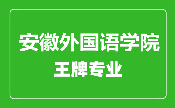安徽外國語學(xué)院王牌專業(yè)有哪些,安徽外國語學(xué)院最好的專業(yè)是什么