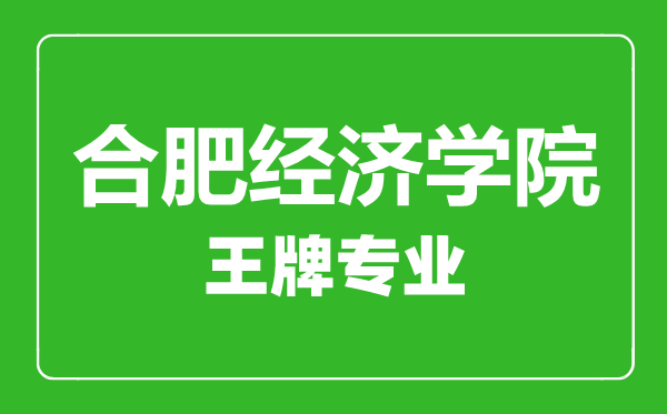 合肥經(jīng)濟(jì)學(xué)院王牌專(zhuān)業(yè)有哪些,合肥經(jīng)濟(jì)學(xué)院最好的專(zhuān)業(yè)是什么