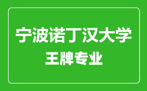 寧波諾丁漢大學王牌專業(yè)有哪些,寧波諾丁漢大學最好的專業(yè)是什么