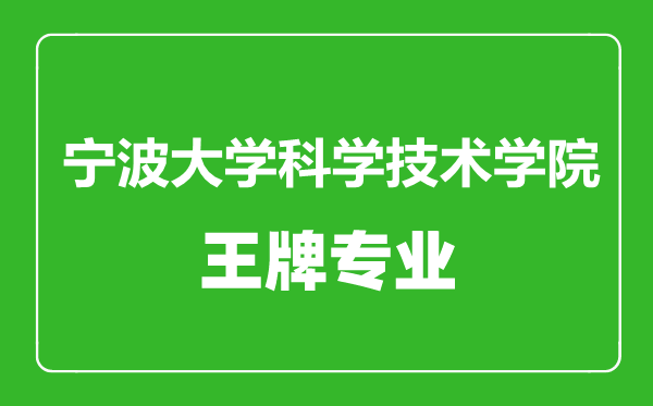 寧波大學科學技術學院王牌專業(yè)有哪些,寧波大學科學技術學院最好的專業(yè)是什么