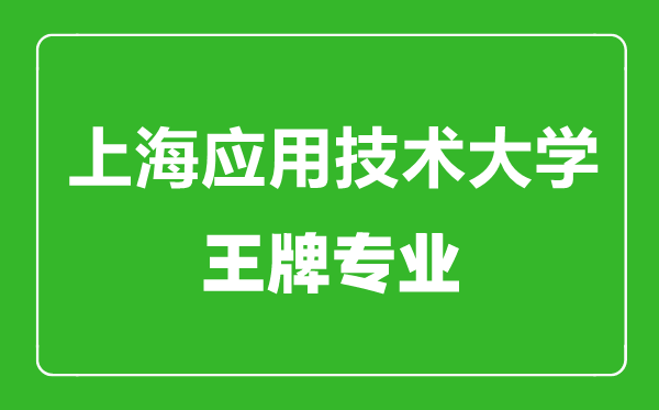 上海應用技術大學王牌專業(yè)有哪些,上海應用技術大學最好的專業(yè)是什么