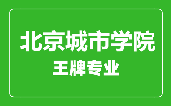 北京城市學(xué)院王牌專業(yè)有哪些,北京城市學(xué)院最好的專業(yè)是什么