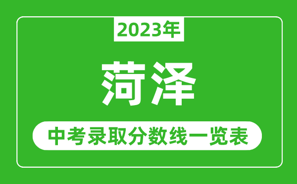 2023年菏澤中考錄取分?jǐn)?shù)線,菏澤市各高中錄取分?jǐn)?shù)線一覽表