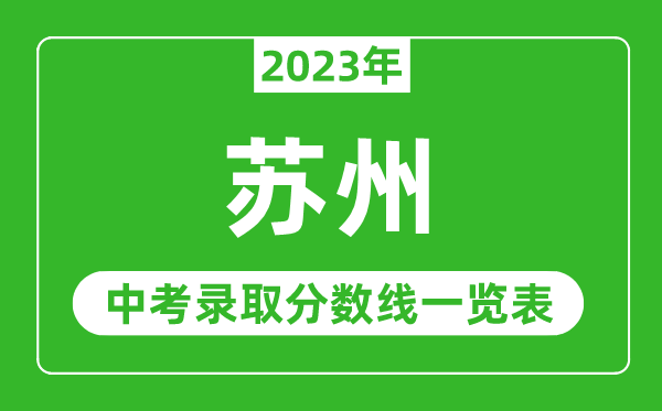 2023年蘇州中考錄取分數(shù)線,蘇州市各高中錄取分數(shù)線一覽表