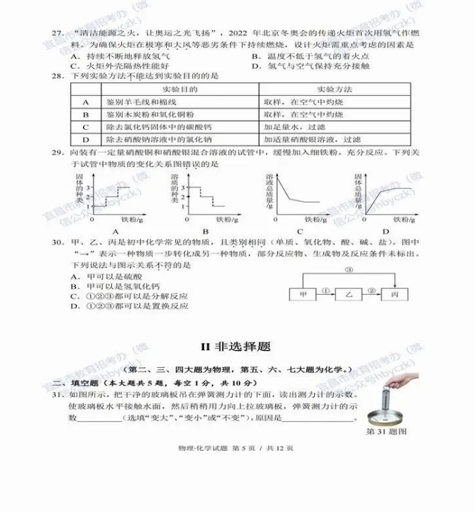 2023年宜昌市中考化學真題及答案