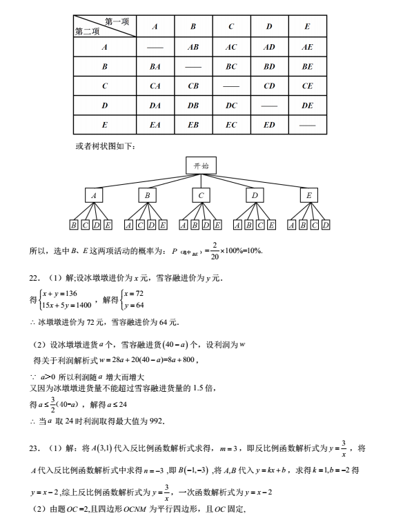 2023年衡陽市中考數(shù)學(xué)試卷真題及答案