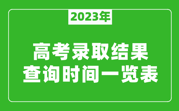 2023年高考錄取結(jié)果什么時候公布,高考錄取結(jié)果查詢時間一覽表