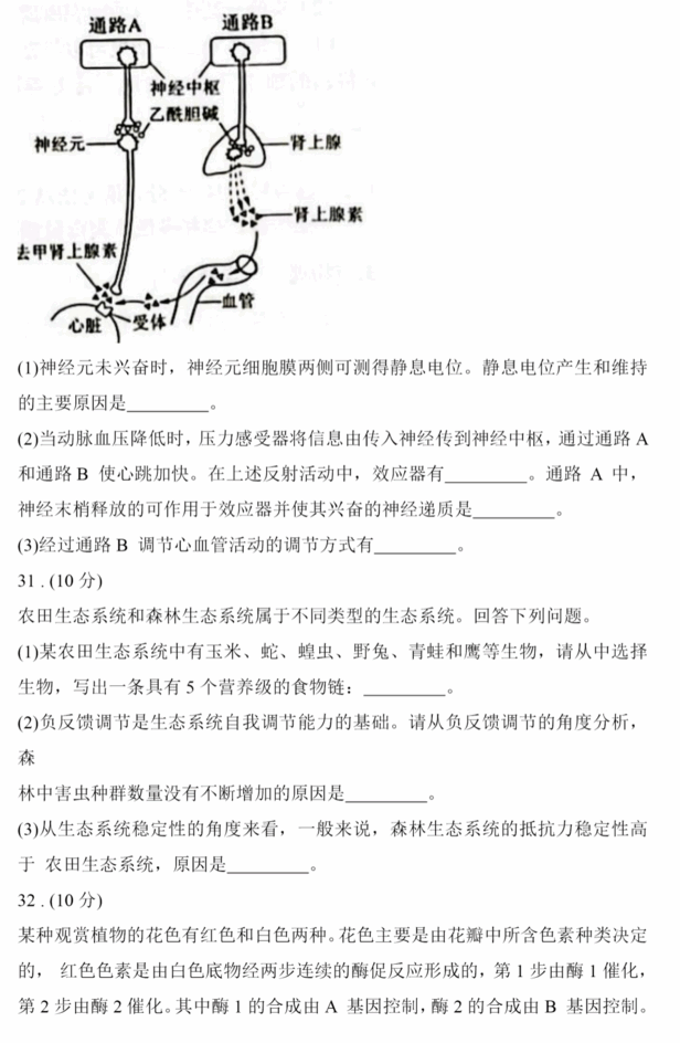 2023年高考全國(guó)乙卷理綜試卷真題及答案解析(完整版)