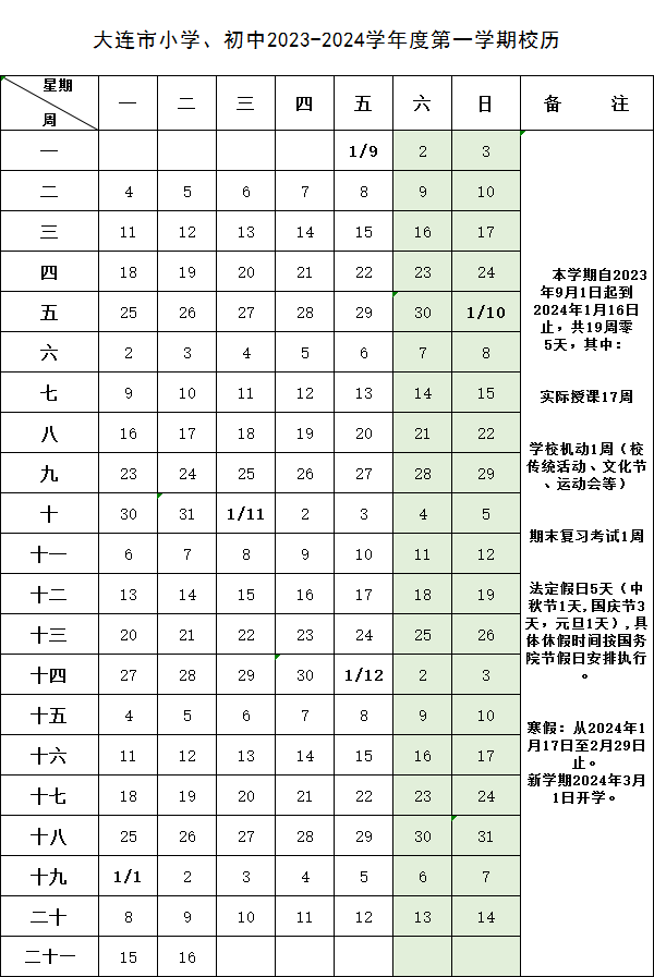 2024年大連中小學(xué)寒假放假時(shí)間表,大連寒假多少天