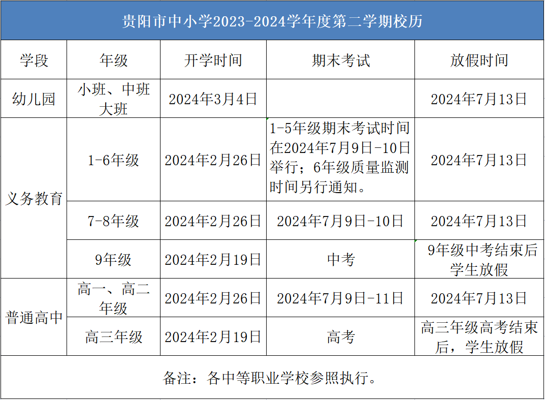 2024年貴陽中小學(xué)寒假放假時間表,貴陽寒假多少天