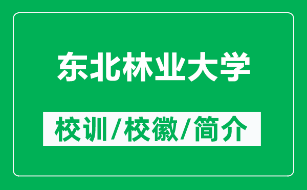 東北林業(yè)大學(xué)的校訓(xùn)和?；帐鞘裁矗ǜ綎|北林業(yè)大學(xué)簡介）
