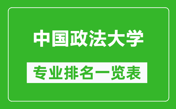 中國(guó)政法大學(xué)專業(yè)排名一覽表,中國(guó)政法大學(xué)哪些專業(yè)比較好