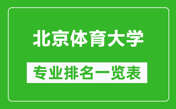 北京體育大學專業(yè)排名一覽表,北京體育大學哪些專業(yè)比較好