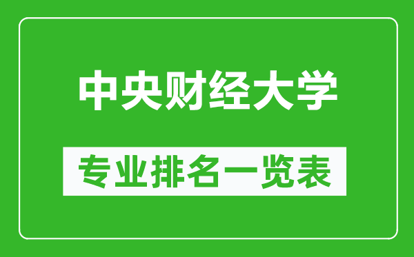 中央財(cái)經(jīng)大學(xué)專業(yè)排名一覽表,中央財(cái)經(jīng)大學(xué)哪些專業(yè)比較好