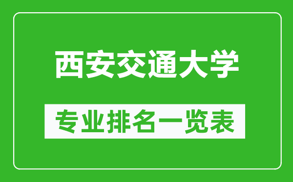 西安交通大學(xué)專業(yè)排名一覽表,西安交大哪些專業(yè)比較好