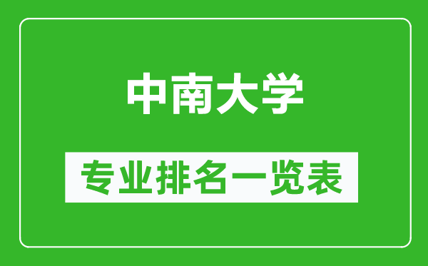 中南大學(xué)專(zhuān)業(yè)排名一覽表,中南大學(xué)哪些專(zhuān)業(yè)比較好