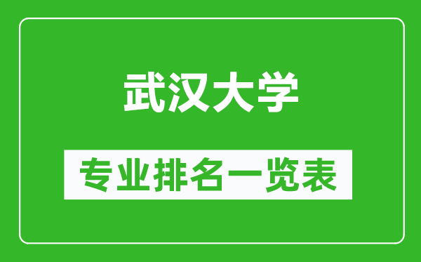 武漢大學專業(yè)排名一覽表,武漢大學哪些專業(yè)比較好