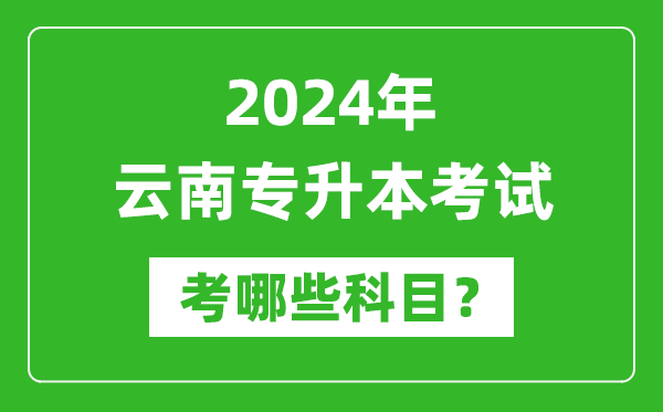 2024年云南專升本需要考哪些科目？