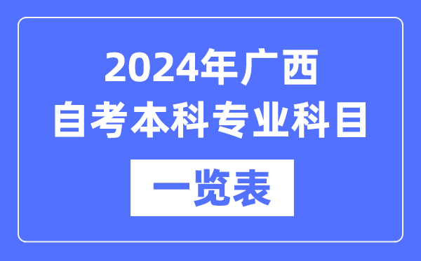 2024年廣西自考本科專業(yè)科目一覽表,廣西自考本科有哪些學(xué)校和專業(yè)