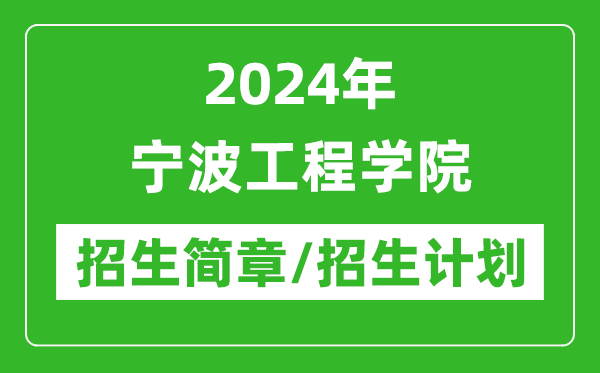 2024年寧波工程學(xué)院研究生招生簡(jiǎn)章及各專業(yè)招生計(jì)劃人數(shù)