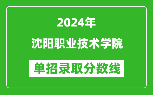 2024年沈陽職業(yè)技術(shù)學(xué)院單招錄取分數(shù)線