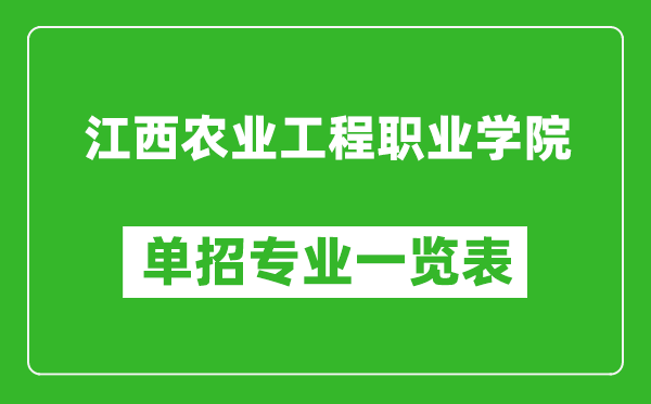 江西農(nóng)業(yè)工程職業(yè)學(xué)院單招專業(yè)一覽表