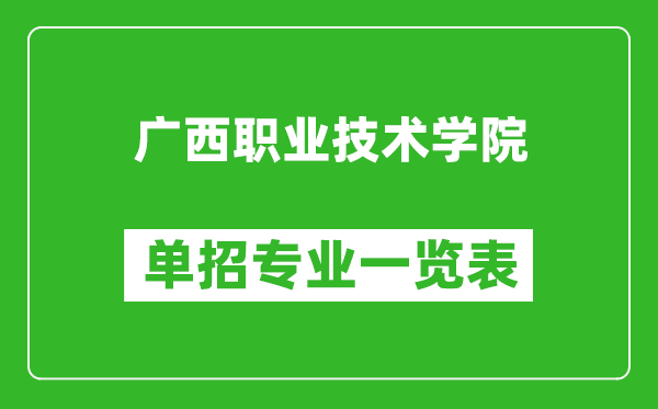 廣西職業(yè)技術(shù)學(xué)院?jiǎn)握袑?zhuān)業(yè)一覽表