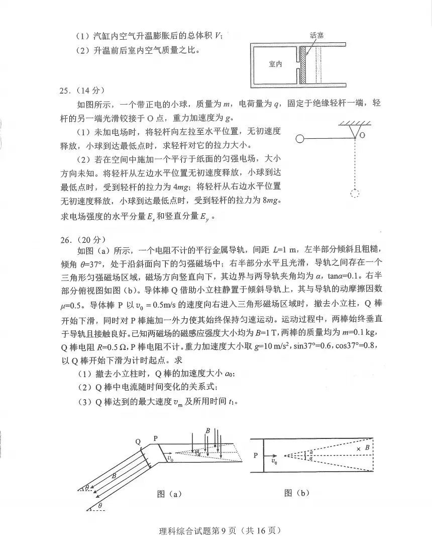 新高考2024九省聯(lián)考河南理綜試卷及答案解析