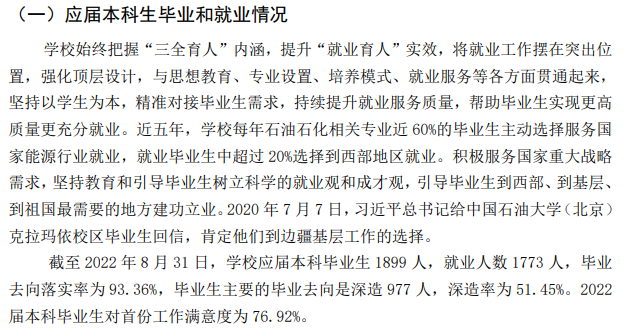 中國(guó)石油大學(xué)（北京）就業(yè)率怎么樣,就業(yè)前景好嗎？