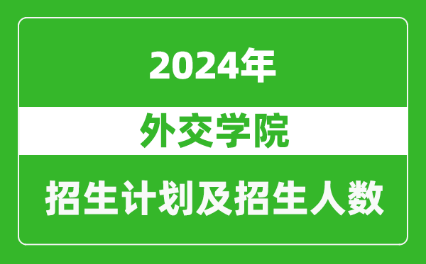外交學院2024年在北京的招生計劃及招生人數(shù)