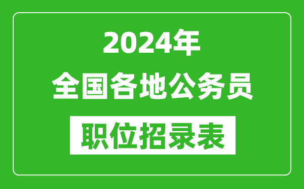 2024年全國各地公務(wù)員職位招錄表,各省市公務(wù)員報(bào)考崗位表