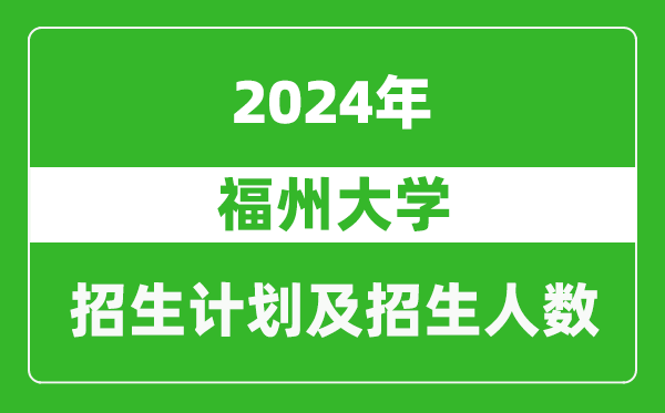 福州大學(xué)2024年在福建的招生計劃及招生人數(shù)
