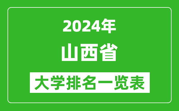 2024年山西省大學(xué)排名一覽表(82所)