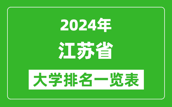 2024年江蘇省大學(xué)排名一覽表(168所)