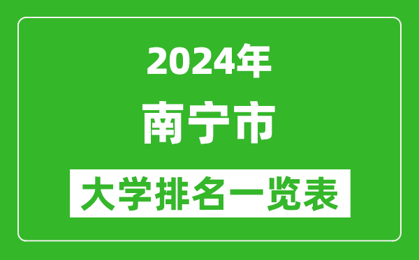 2024年南寧市大學排名一覽表(36所)