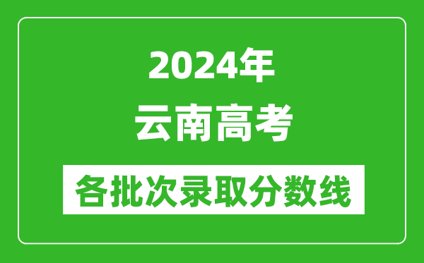 2024云南高考各批次錄取分數(shù)線一覽表(含一本,二本,專科)