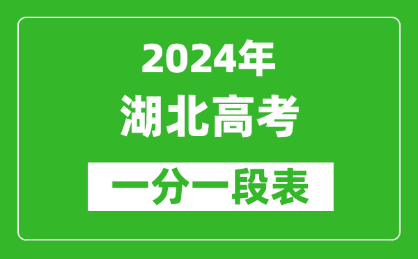 2024湖北高考一分一段表,高考位次排名查詢(完整版)