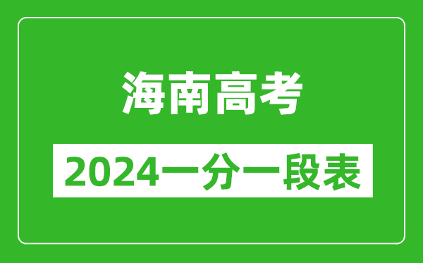 海南高考分數(shù)線2024年一分一段表(高考成績分數(shù)段)