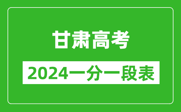 甘肅高考分數(shù)線2024年一分一段表(物理類+歷史類)
