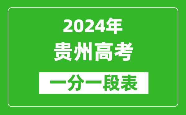 2024貴州高考一分一段表,高考位次排名查詢(完整版)